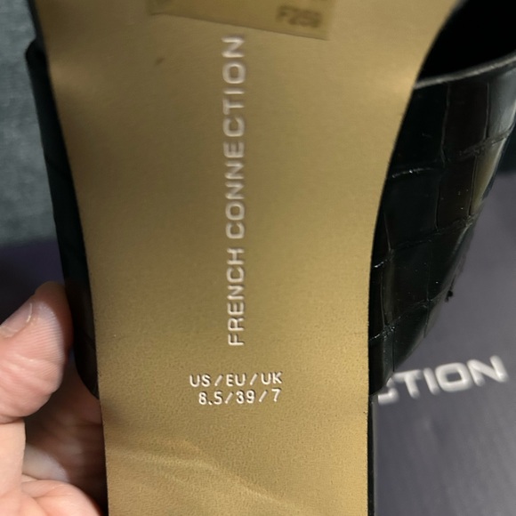 French Connection Black Mules with Clear Heel - Picture 6 of 10